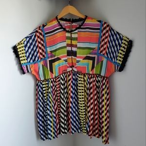 Conditions Apply Colorful Embroidered Blouse Top.